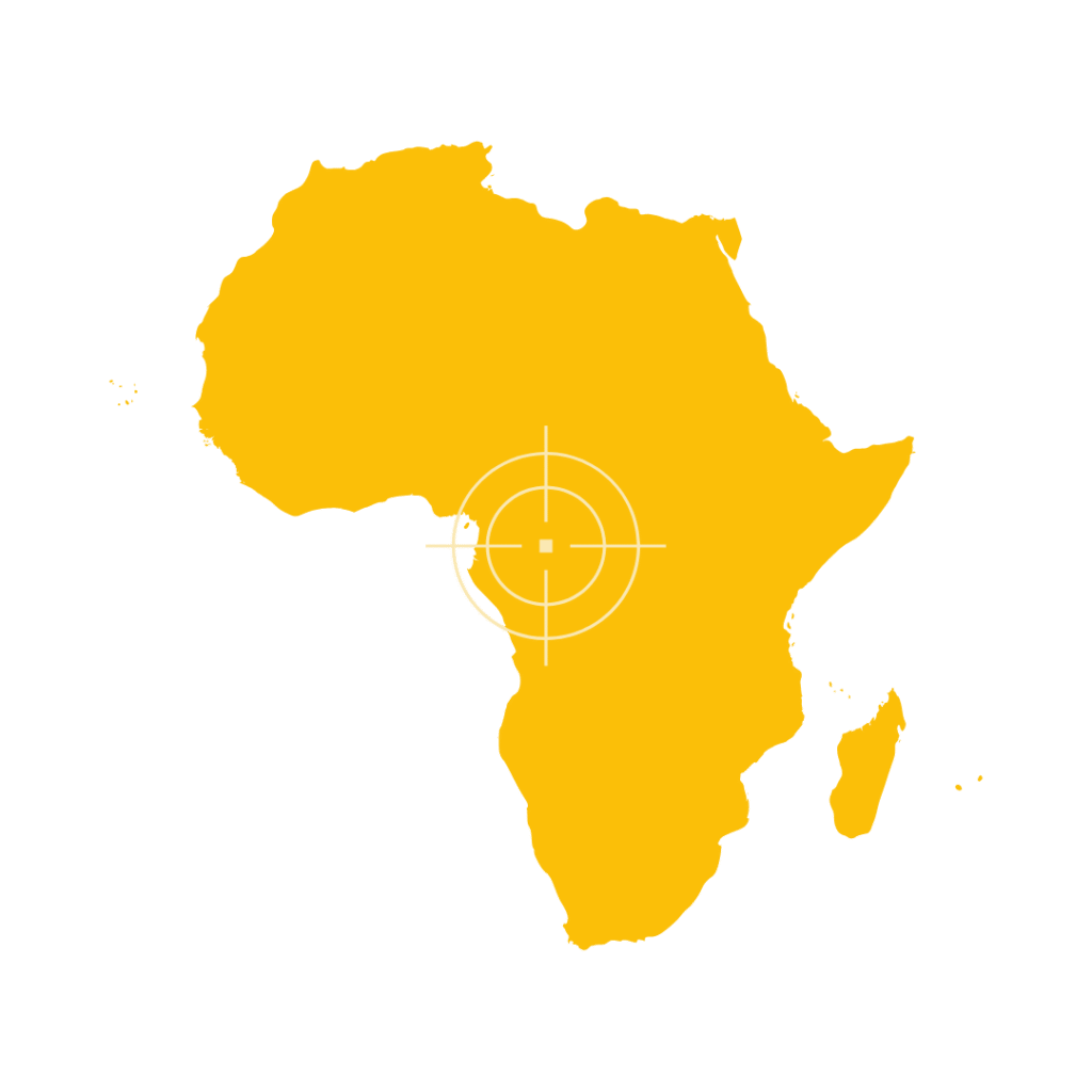 Africa continent map with regional divisions and national boundaries