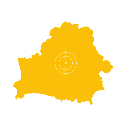 Map of Belarus showing regions and main cities
