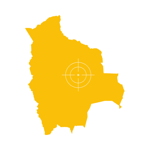 Map of Bolivia with departments and major cities
