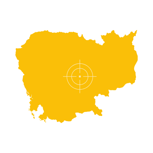 Map of Cambodia showing provinces and major cities