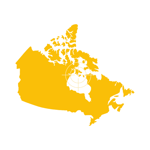Map of Canada showing provinces and territories