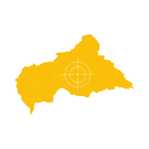 Map of the Central African Republic showing prefectures