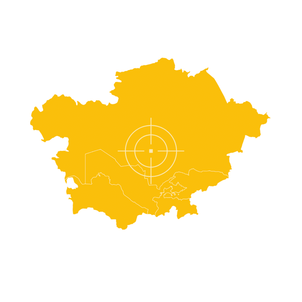 Central Asia sub-region map with landlocked countries