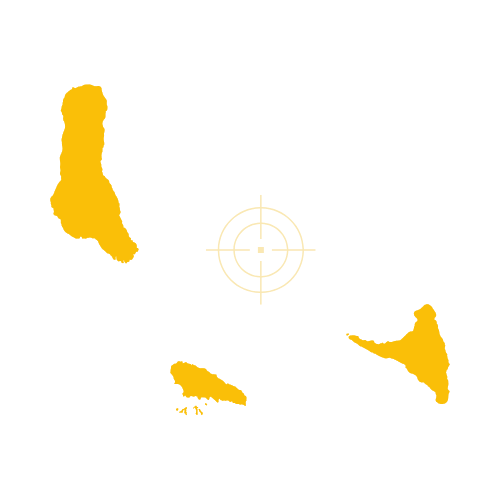 Map of Comoros showing islands and key towns