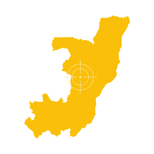 Map of the Republic of the Congo showing departments