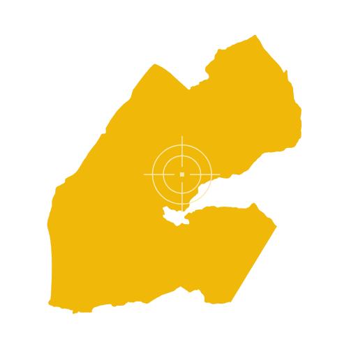 Map of Djibouti showing districts and towns
