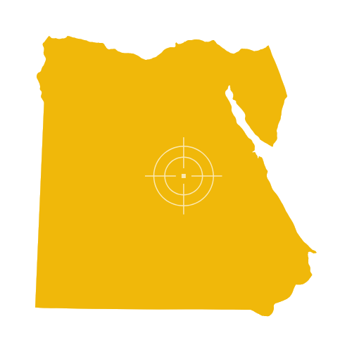 Map of Egypt showing governorates and main cities