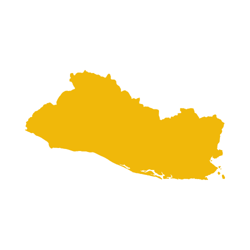 Map of El Salvador showing departments and towns