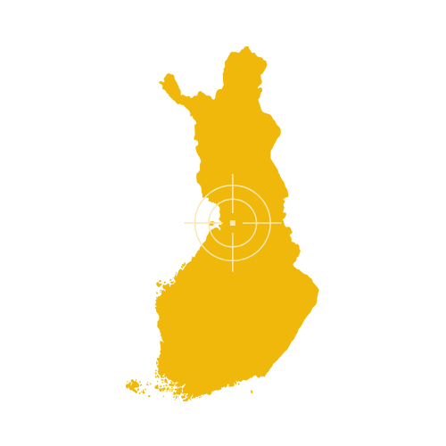 Map of Finland showing regions and major cities
