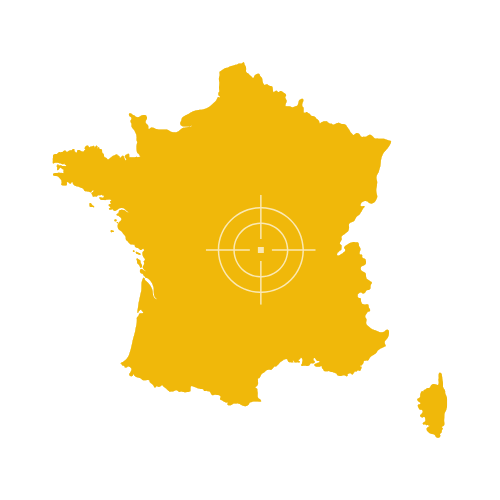 Map of France showing regions and major cities