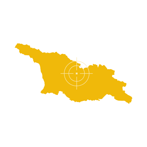 Map of Georgia showing regions and major cities
