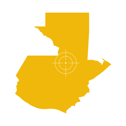 Map of Guatemala showing departments and major cities