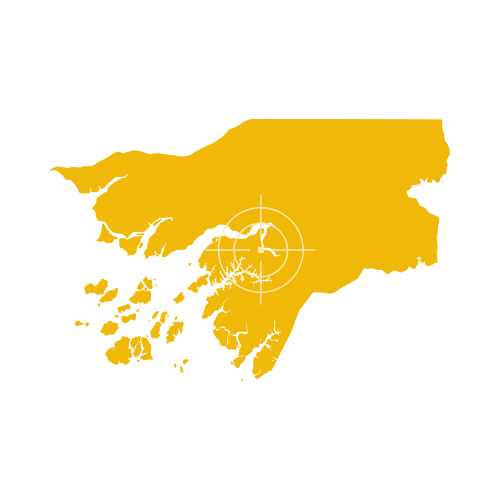 Map of Guinea-Bissau showing regions and towns