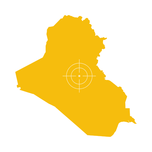 Iraq Map Showing Governorates and Cities
