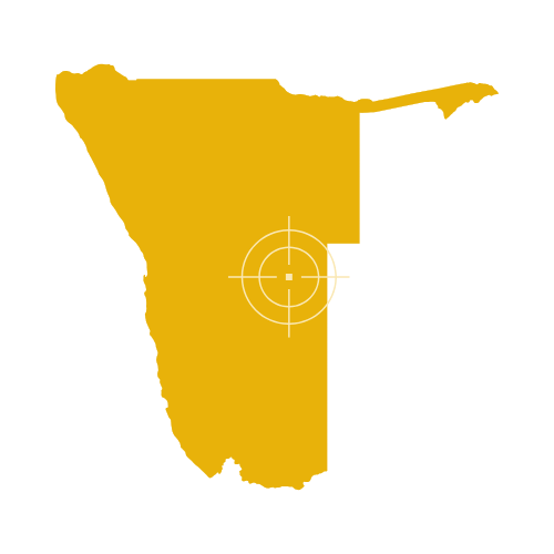 Namibia Map Showing Cities and Natural Features
