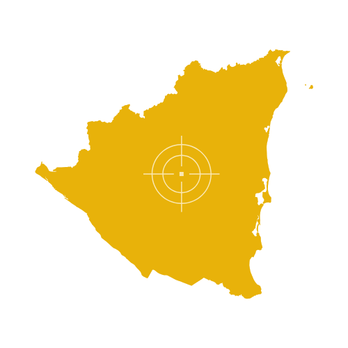 Nicaragua Map Showing Departments and Cities