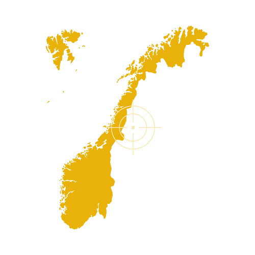 Norway Map Showing Counties and Cities