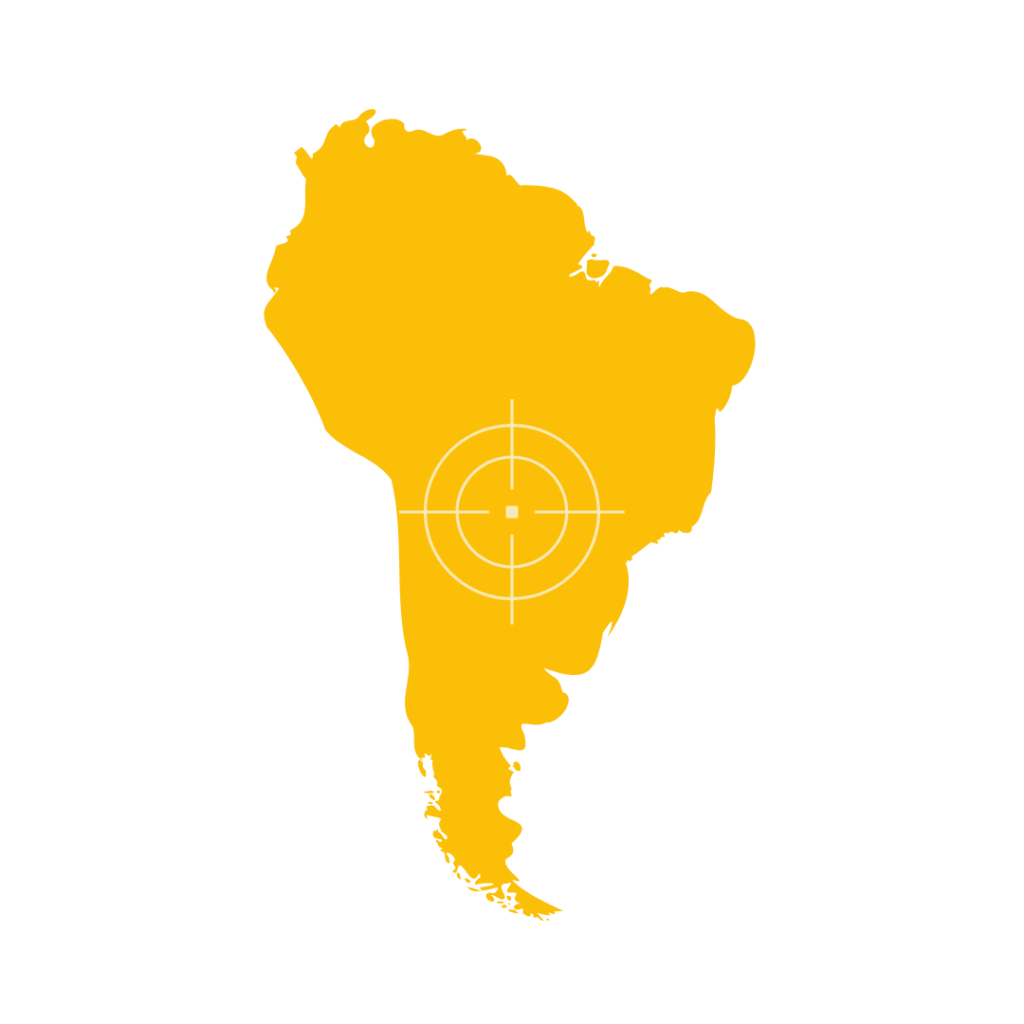South America map with Andean region and major countries