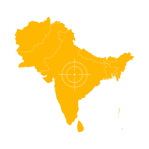 South Asia sub-region map including Indian subcontinent