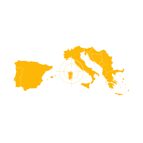 Southern Europe sub-region map with Mediterranean coast