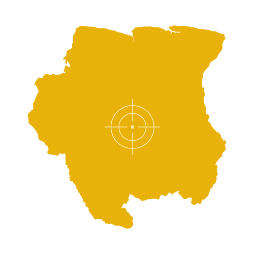 Suriname Map Showing Districts and Cities