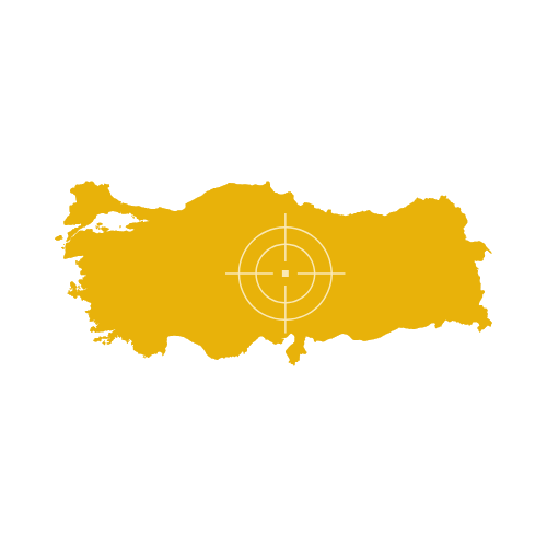 Map of Turkey featuring provinces, cities, and surrounding borders.