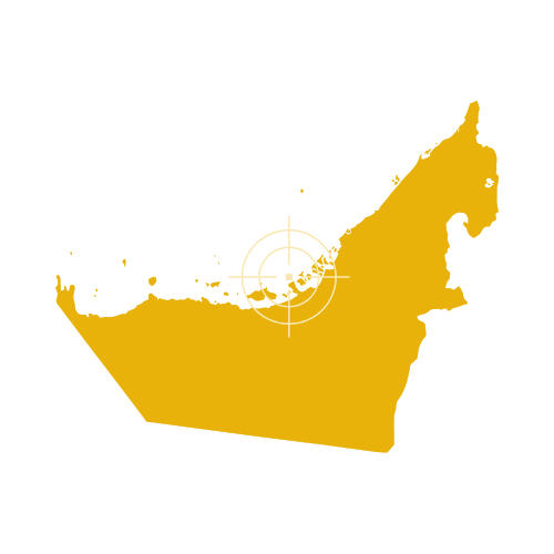 Map of UAE featuring emirates and major urban areas.