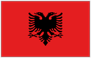 Flag of Albania with black double-headed eagle on a solid red background
