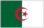 Flag of Algeria with vertical green and white field and red crescent and star in the center