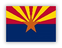 Arizona flag with copper star, red and yellow rays