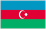 Flag of Azerbaijan with horizontal blue, red, and green stripes and white crescent and eight-pointed star