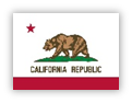 Flag of California with a grizzly bear and red star
