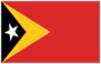Flag of Timor-Leste red field with yellow triangle and black triangle and white star
