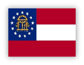 Georgia flag with three stripes and state seal