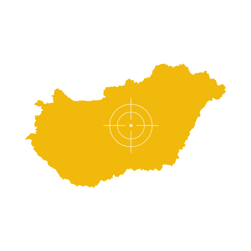 High-resolution map of Hungary showing regions, major cities, and national boundaries in Central Europe.