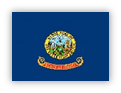 Flag of Idaho with state seal on blue background