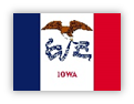 Flag of Iowa with vertical stripes and eagle