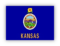 Flag of Kansas with state seal and sunflower