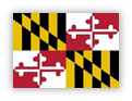 Flag of Maryland with black and gold, red and white patterns