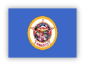 Flag of Minnesota with state seal and blue field
