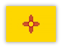 Flag of New Mexico with red Zia sun symbol