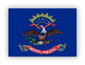 Flag of North Dakota with bald eagle and shield