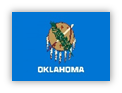 Flag of Oklahoma with blue field and Native American shield
