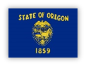Flag of Oregon with state seal and beaver