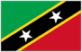 Flag of Saint Kitts and Nevis with diagonal black band and two stars