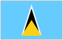 Flag of Saint Lucia with blue field and gold black white triangle symbol