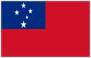 Flag of Samoa with red field and blue canton with white stars