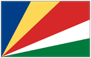 Flag of Seychelles with blue yellow red white green diagonal rays