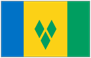 Flag of Saint Vincent and the Grenadines with blue yellow green stripes and green diamonds