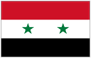Flag of Syria red white black stripes with two green stars